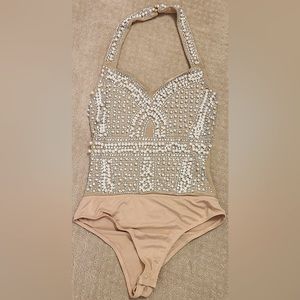 Skullhouse Designs jeweled halter bodysuit